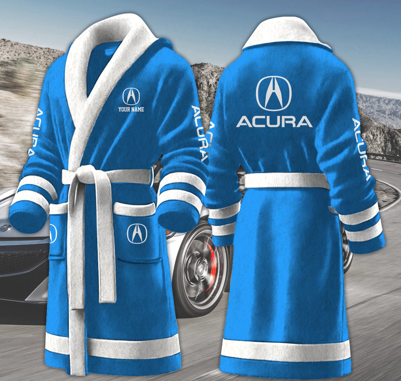 Acura-Motocycles-Personalized-Fleece-Bathrobe Acura Motocycles Personalized Fleece Bathrobe