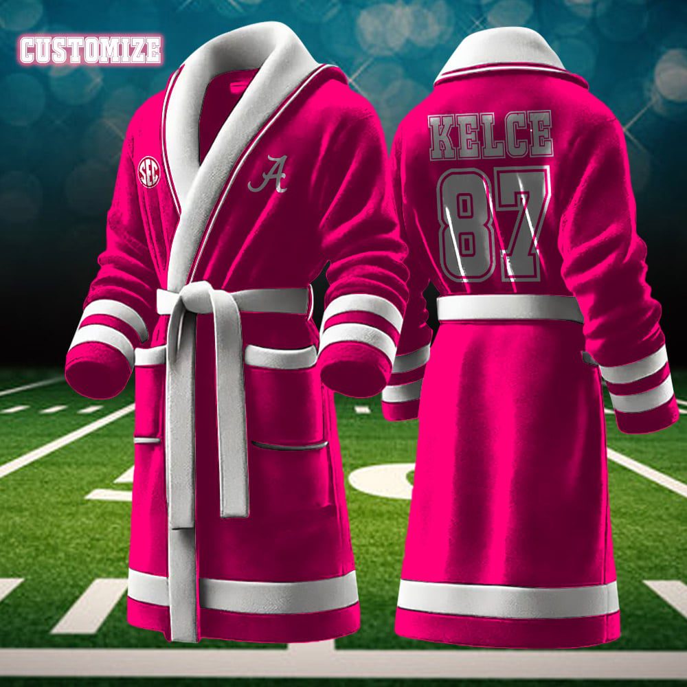 Alabama-Crimson-Tide-NCAA-Personalized-Fleece-Bathrobe Alabama Crimson Tide NCAA Personalized Fleece Bathrobe