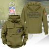 Atlanta Falcons 2025 Salute to Service Military Green Vintage Quarter Zip Hoodie