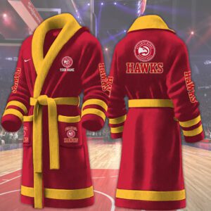 Atlanta Hawks NBA Personalized Fleece Bathrobe