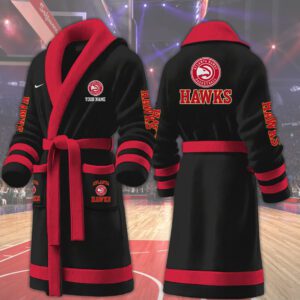 Atlanta Hawks NBA Personalized Fleece Bathrobe