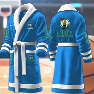 Boston Celtics NBA Personalized Fleece Bathrobe