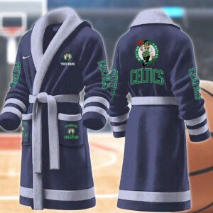 Boston Celtics NBA Personalized Fleece Bathrobe