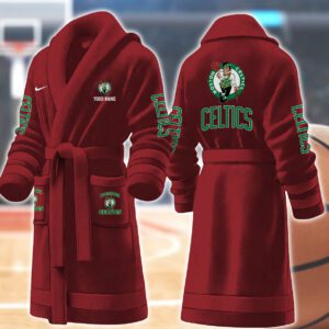 Boston Celtics NBA Personalized Fleece Bathrobe