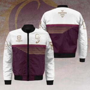 Brisbane Broncos 2025 NRL Premiers 3D Bomber Jacket GNE5042