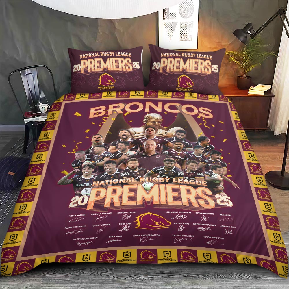 Brisbane-Broncos-2025-Premiers-Bedding-Set-GNE5040 Brisbane Broncos 2025 Premiers Bedding Set GNE5040
