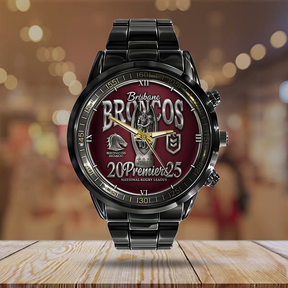 Brisbane-Broncos-Premiers-2025-Black-Stainless-Steel-Watch-GNE5034-1