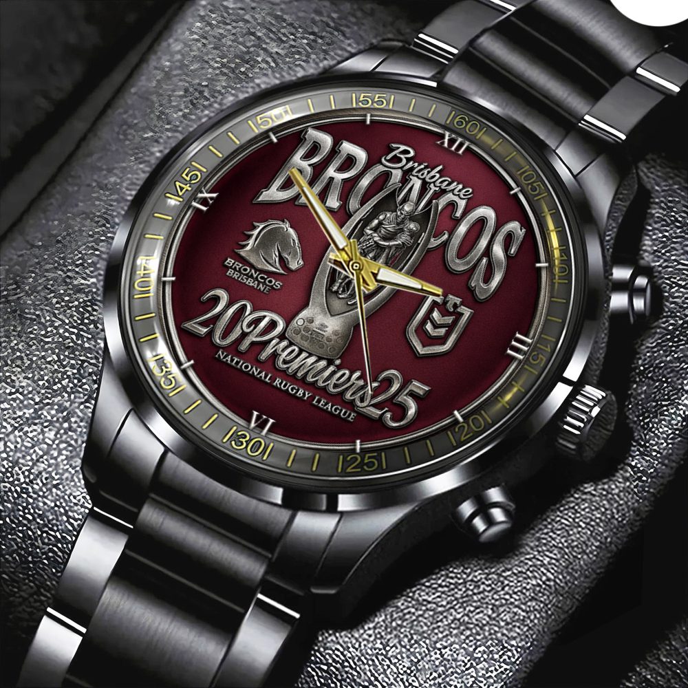 Brisbane-Broncos-Premiers-2025-Black-Stainless-Steel-Watch-GNE5034 Brisbane Broncos Premiers 2025 Black Stainless Steel Watch GNE5034
