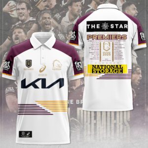 Brisbane Broncos Win First NRL Premiership 2025 Premiers Polo Shirt BBF1073