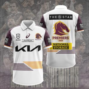 Brisbane Broncos Win First NRL Premiership 2025 Premiership Polo Shirt BBF1068