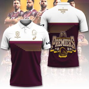 Brisbane Broncos Win First NRL Premiership 2025 Premiership Polo Shirt BBF1069