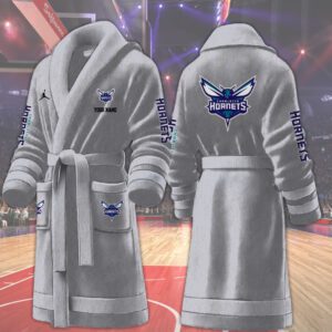 Charlotte Hornets NBA Personalized Fleece Bathrobe