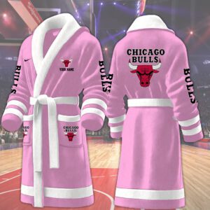Chicago Bulls NBA Personalized Fleece Bathrobe