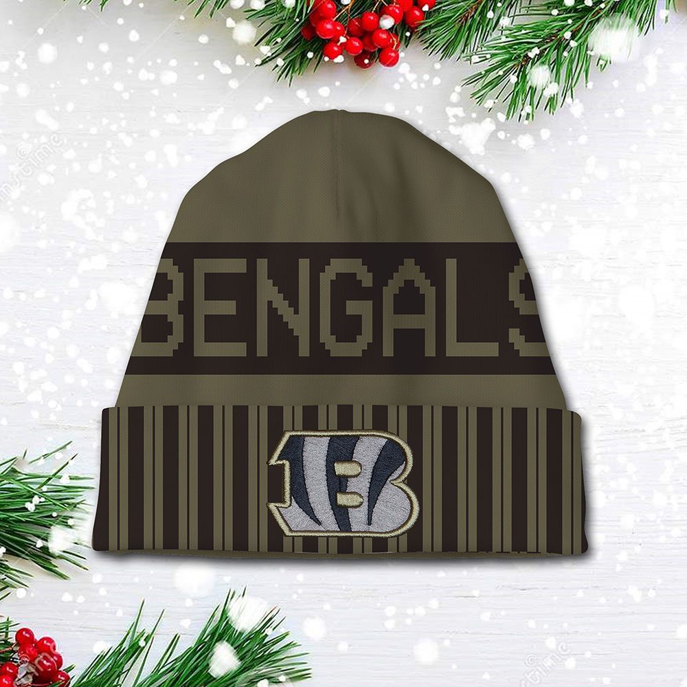 Cincinnati-Bengals-2025-Salute-to-Service-Beanie-Hat Cincinnati Bengals 2025 Salute to Service Beanie Hat