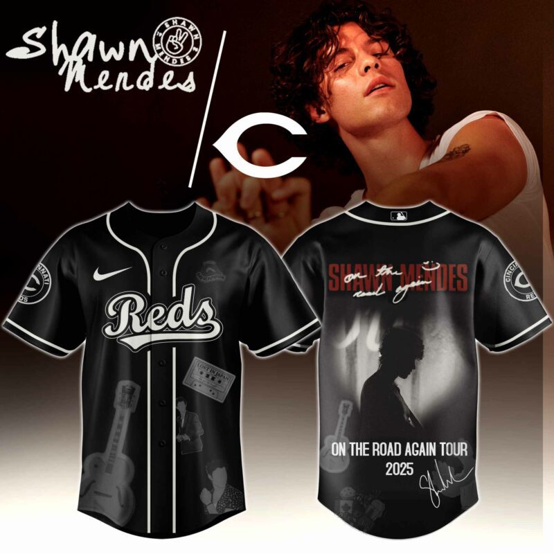 Cincinnati-Reds-x-Shawn-Mendes-On-The-Road-Again-World-Tour-Baseball-Jersey Cincinnati Reds x Shawn Mendes "On The Road Again World Tour " Baseball Jersey