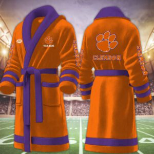 Clemson Tigers NCAA Personalized Fleece Bathrobe