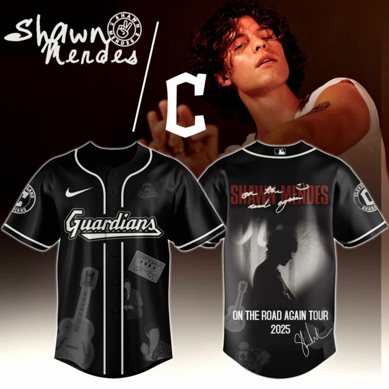 Cleveland-Guardians-x-Shawn-Mendes-On-The-Road-Again-World-Tour-Baseball-Jersey Cleveland Guardians x Shawn Mendes "On The Road Again World Tour " Baseball Jersey