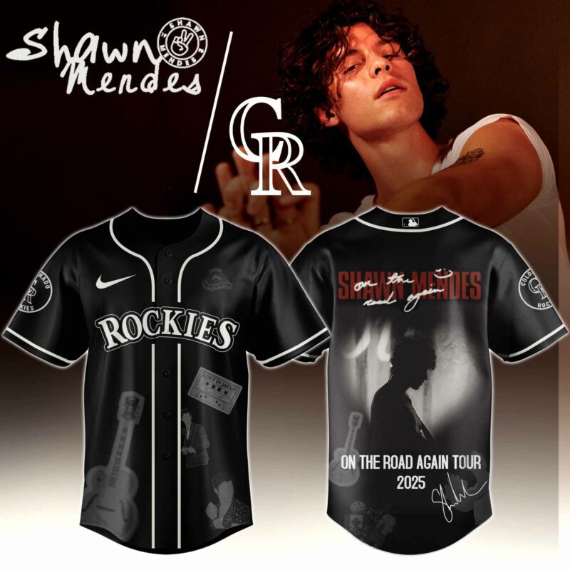 Colorado-Rockies-x-Shawn-Mendes-On-The-Road-Again-World-Tour-Baseball-Jersey Colorado Rockies x Shawn Mendes "On The Road Again World Tour " Baseball Jersey