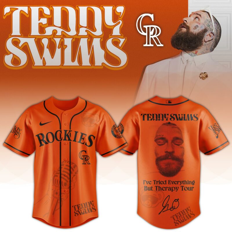 Colorado-Rockies-x-Teddy-Swims-Ive-Tried-Everything-But-Therapy-Tour-Baseball-Jersey Colorado Rockies x Teddy Swims "I've Tried Everything But Therapy Tour" Baseball Jersey