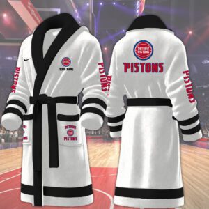 Detroit Pistons NBA Personalized Fleece Bathrobe
