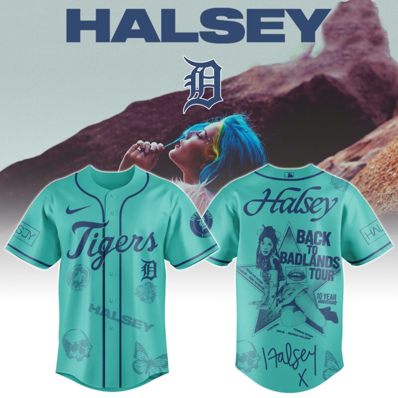 Detroit-Tigers-x-Halsey-Back-to-Badlands-Tour-Baseball-Jersey Detroit Tigers x Halsey "Back to Badlands Tour" Baseball Jersey