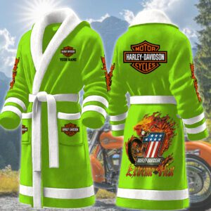 Harley-Davidson Motorcycles Personalized Fleece Bathrobe