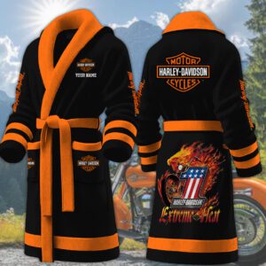Harley-Davidson Motorcycles Personalized Fleece Bathrobe