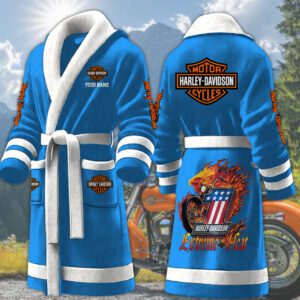 Harley-Davidson Motorcycles Personalized Fleece Bathrobe