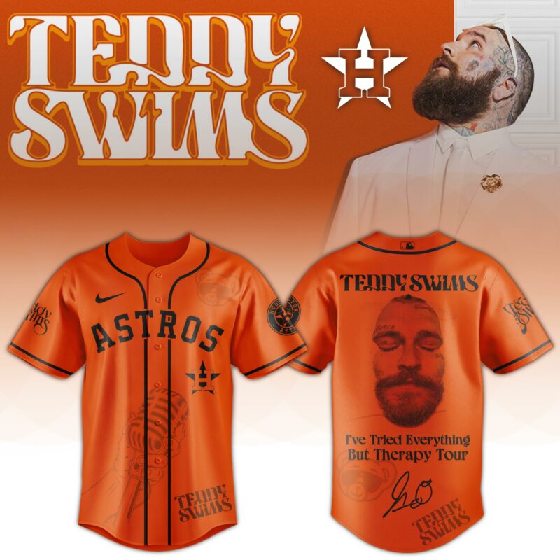 Houston-Astros-x-Teddy-Swims-Ive-Tried-Everything-But-Therapy-Tour-Baseball-Jersey Houston Astros x Teddy Swims "I've Tried Everything But Therapy Tour" Baseball Jersey