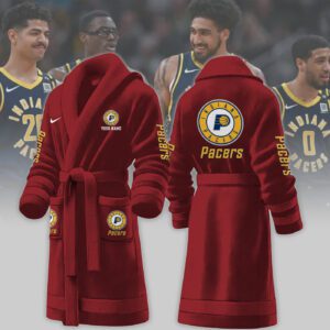 Indiana Pacers NBA Personalized Fleece Bathrobe