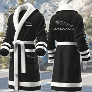 Jaguar Motocycles Personalized Fleece Bathrobe
