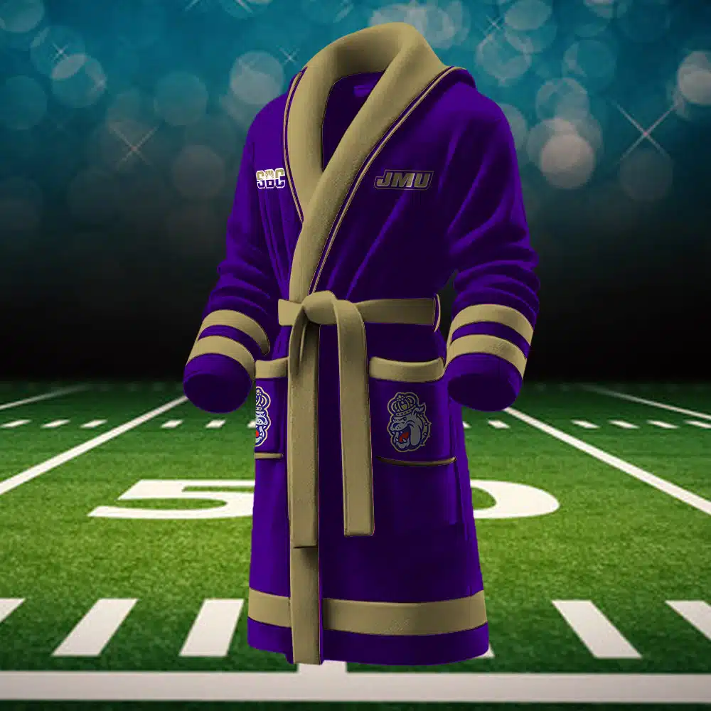 James Madison Dukes NCAA Personalized Fleece Bathrobe