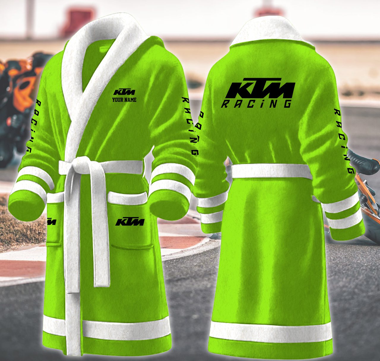 KTM-Motocycles-Personalized-Fleece-Bathrobe KTM Motocycles Personalized Fleece Bathrobe
