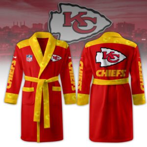 Kansas City Chiefs Fleece Bathrobe Luxurious Comfort Beachrobe BRP1336