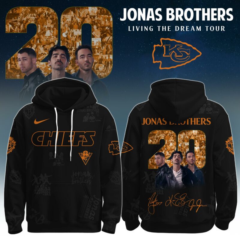 Kansas-City-Chiefs-x-Jonas-Brothers-JONAS20-Living-The-Dream-Tour-Unisex-Hoodie Kansas City Chiefs x Jonas Brothers "JONAS20: Living The Dream Tour" Unisex Hoodie