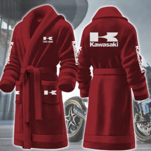 Kawasaki Motocycles Personalized Fleece Bathrobe
