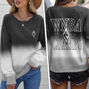 Las Vegas Aces 2025 WNBA Finals Champions Round Neck Raglan Sleeve Sweatshirt GNE5030
