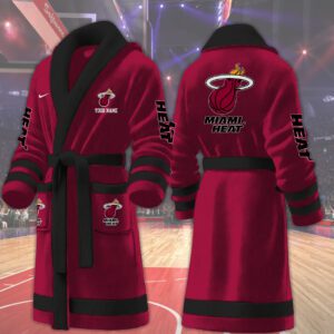 Miami Heat NBA Personalized Fleece Bathrobe