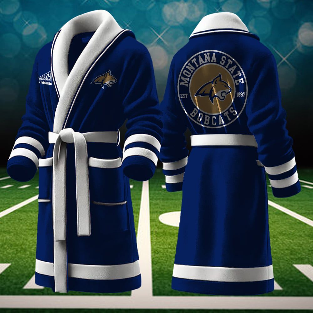 Montana-State-Bobcats-NCAA-Personalized-Fleece-Bathrobe Montana State Bobcats NCAA Personalized Fleece Bathrobe