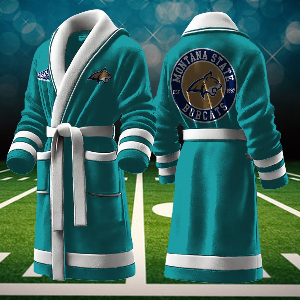 Montana-State-Bobcats-NCAA-Personalized-Fleece-Bathrobe Montana State Bobcats NCAA Personalized Fleece Bathrobe