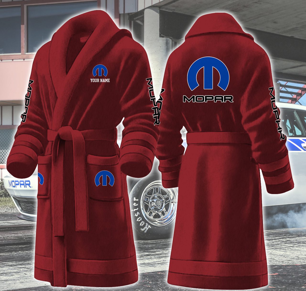 Mopar-Motocycles-Personalized-Fleece-Bathrobe Mopar Motocycles Personalized Fleece Bathrobe