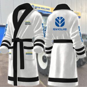 New Holland Motocycles Personalized Fleece Bathrobe
