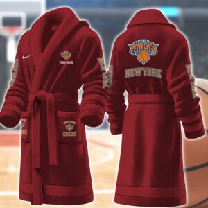 New York Knicks NBA Personalized Fleece Bathrobe