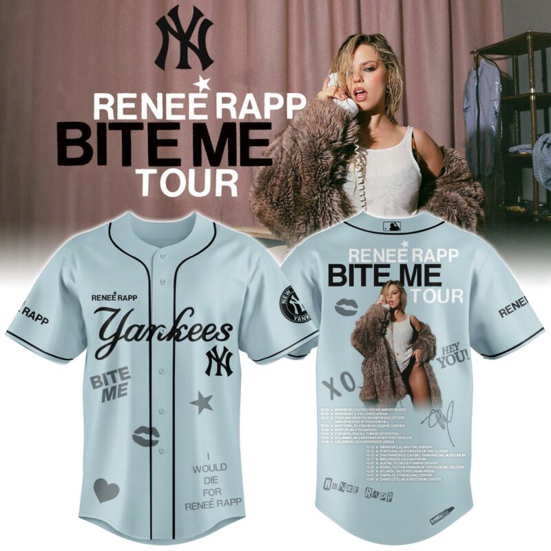 New-York-Yankees-x-Renee-Rap-BITE-ME-TOUR-2025-Baseball-Baseball-Jersey New York Yankees x Renee Rap "BITE ME TOUR" 2025 Baseball Baseball Jersey