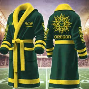 Oregon Ducks NCAA Personalized Fleece Bathrobe