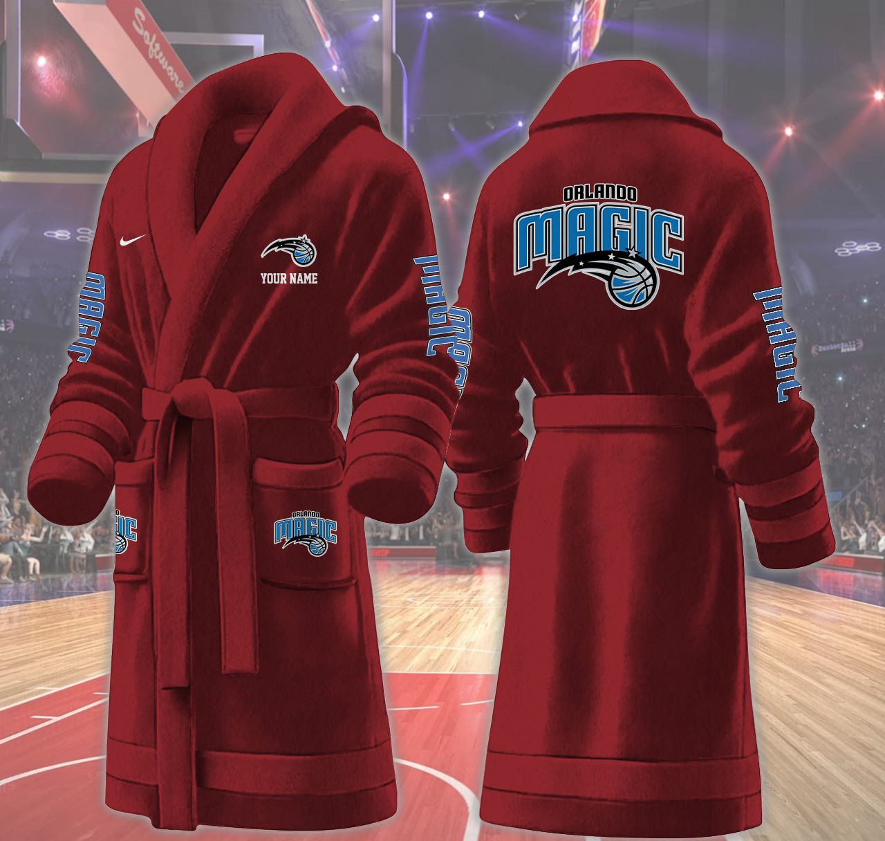 Orlando-Magic-NBA-Personalized-Fleece-Bathrobe Orlando Magic NBA Personalized Fleece Bathrobe