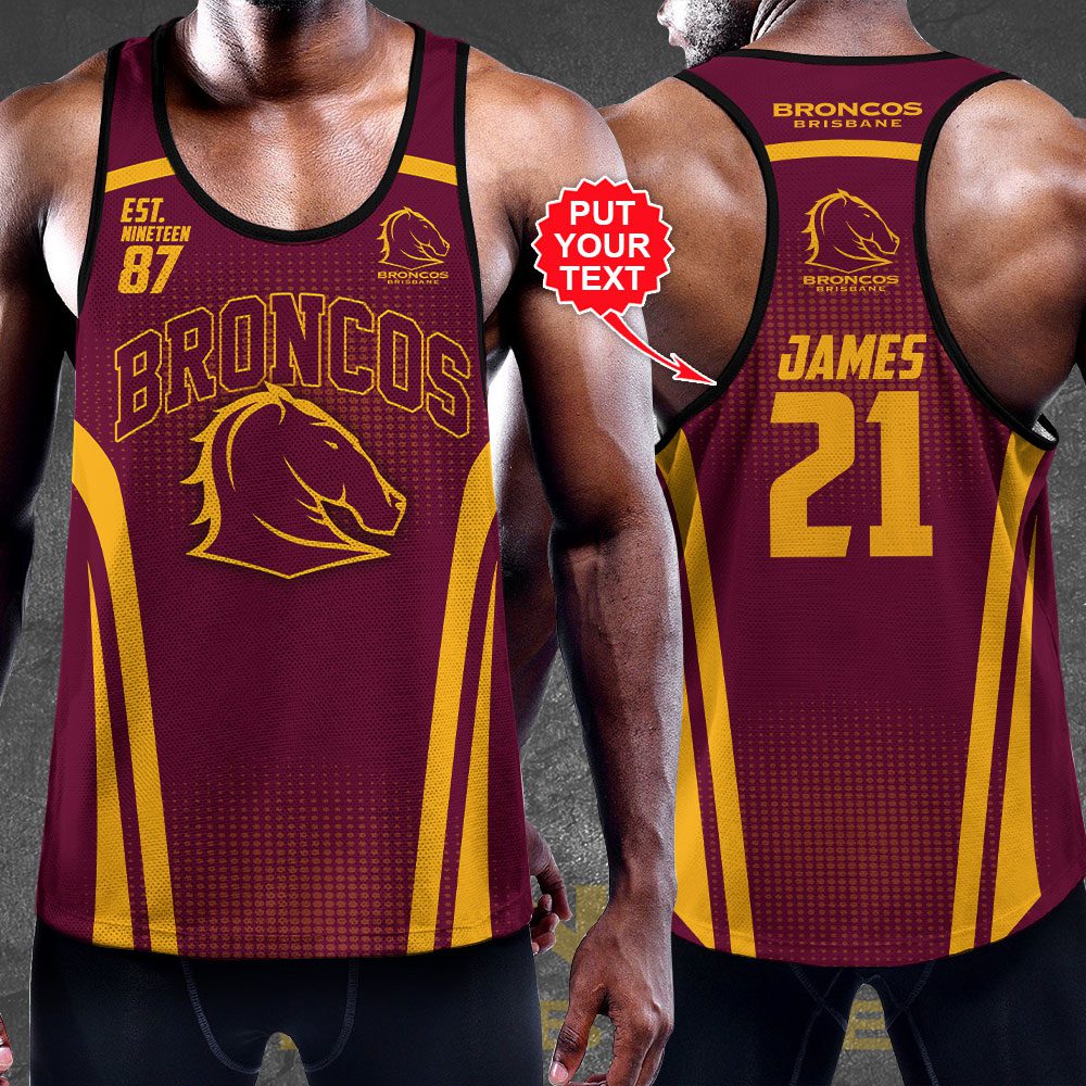 Personalized-Brisbane-Broncos-Y-Back-Muscle-Tank-Top-MCT1001 Personalized Brisbane Broncos Y-Back Muscle Tank Top MCT1001