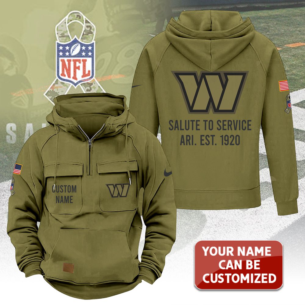 Personalized-Washington-Commanders-2025-Salute-to-Service-Military-Green-Vintage-Quarter-Zip-Hoodie-1