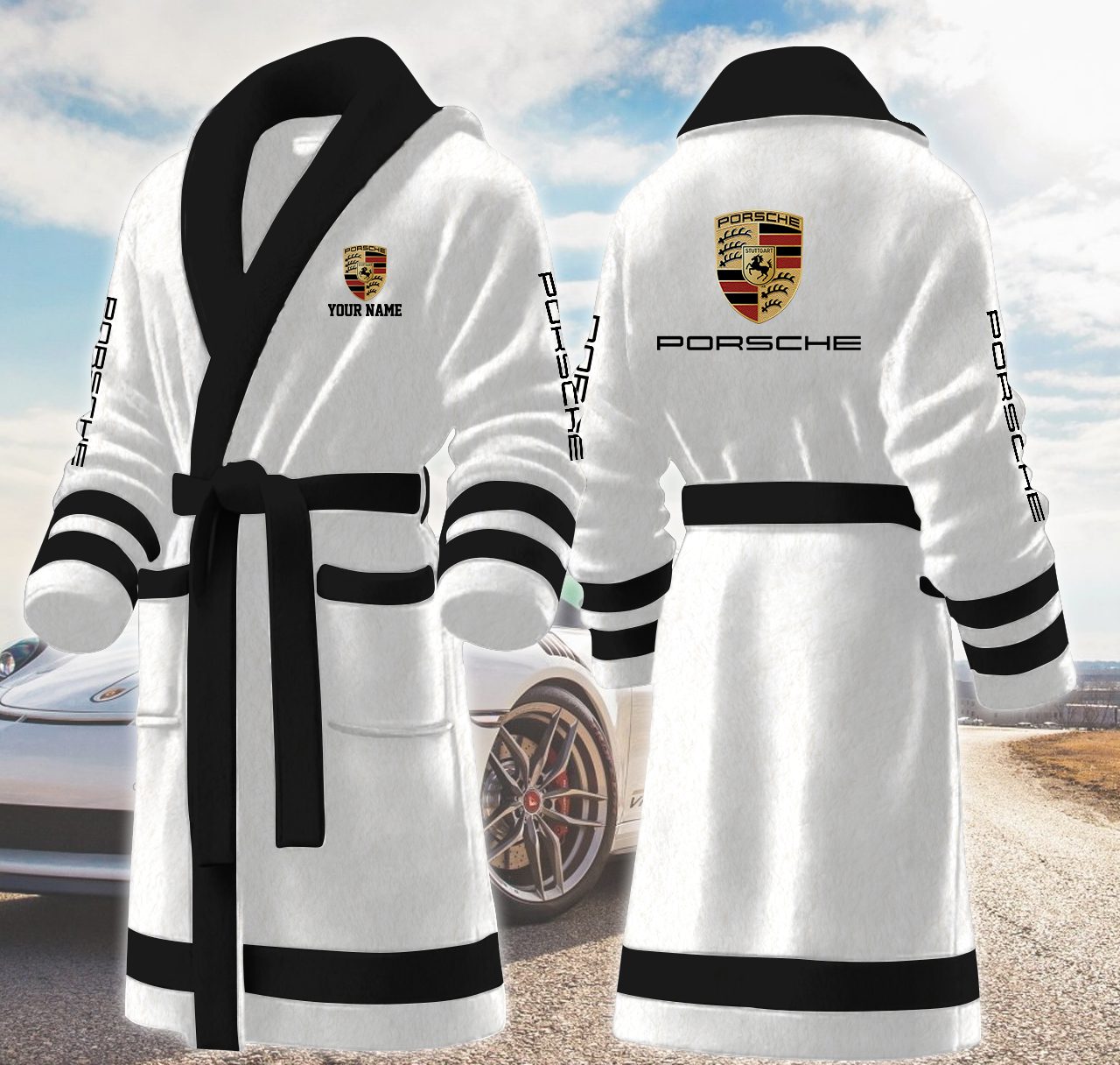 Porsche-Motocycles-Personalized-Fleece-Bathrobe Porsche Motocycles Personalized Fleece Bathrobe