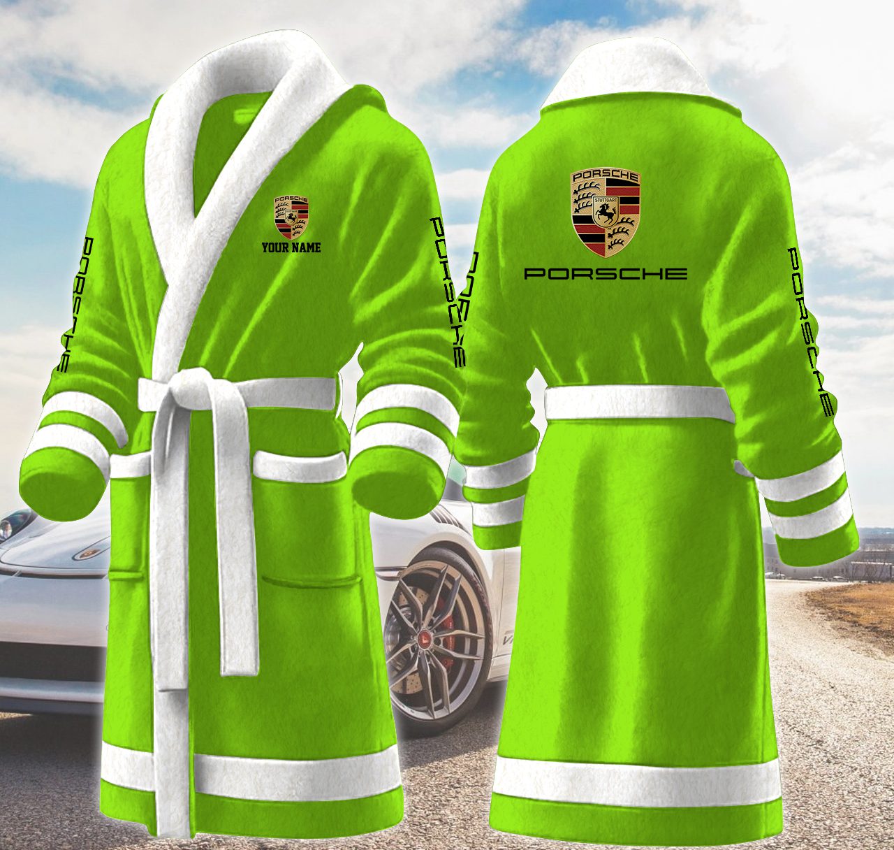 Porsche-Motocycles-Personalized-Fleece-Bathrobe Porsche Motocycles Personalized Fleece Bathrobe